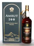 A bottle of Amrut 100 Peated