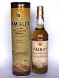 A bottle of Amrut 46% Single Malt