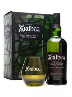 Ardbeg 10 Year Old Glass Pack Islay Single Malt Scotch Whisky