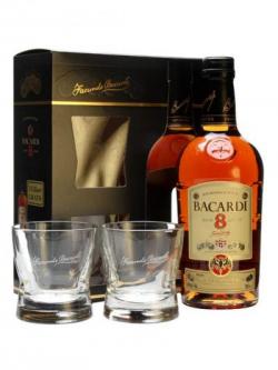 Bacardi 8 Year Old and 2 Glass Pack