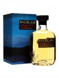 A bottle of Balblair 2003 Highland Single Malt Scotch Whisky