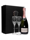A bottle of Bollinger Rose NV Champagne / 2 Glasses Gift Pack