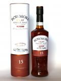 A bottle of Bowmore 15 year Darkest