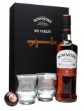 A bottle of Bowmore 15 Year Old Darkest / 2 Glass& Stopper Set Islay Whisky