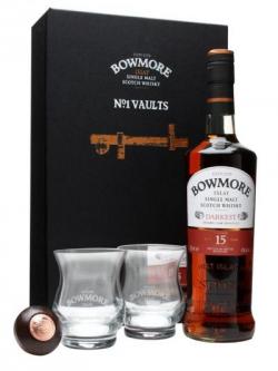 Bowmore 15 Year Old Darkest / 2 Glass& Stopper Set Islay Whisky