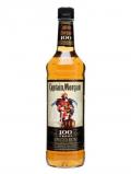 A bottle of Captain Morgan's 100 Proof Spiced Rum
