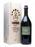 A bottle of Chatreuse VEP Green Liqueur