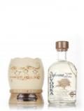 A bottle of Debowa Polish Oak Vodka with Easter Egg Presentation Stand