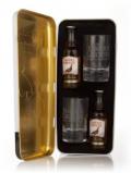A bottle of Famous Grouse Two Miniatures And Glasses