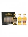 A bottle of Tomatin Miniature 3-pk / 12 Year Old, Legacy, 14 Year Old Highland Whisky