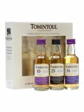 A bottle of Tomintoul Triple-Pack 10 Yrs, 16 Yrs& 33 Yrs / 3x5cl Miniature