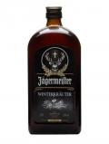 A bottle of Jagermeister Winterkrauter Liqueur