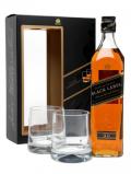 A bottle of Johnnie Walker Black Label 12 Year Old / 2 Glass Pack Blended Whisky