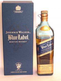 a bottle of Johnnie Walker Blue Label