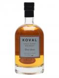 A bottle of Koval Four Grain Whiskey American Single Barrel Whiskey