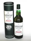 A bottle of Laphroaig 10 year Original Cask Strength