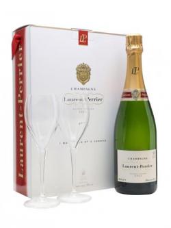 Laurent-Perrier Brut Champagne / 2 Glasses Gift Set