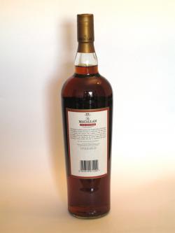 Macallan 10 year Sherry Oak Cask Strength Back side