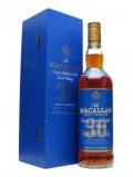 A bottle of Macallan 30 Year Old / Sherry Oak / Blue Label Speyside Whisky
