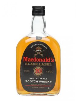 Macdonald's Black Label 10 Year Old Vatted Malt/ Bot.1980s Scotland