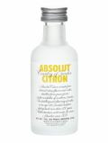A bottle of Absolut Citron Vodka Miniature