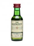 A bottle of Glenlivet 12 Year Old Miniature Speyside Single Malt Scotch Whisky