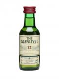 A bottle of Glenlivet 12 Year Old Miniature Speyside Single Malt Scotch Whisky