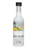 A bottle of Grey Goose Citron Vodka Miniature