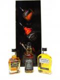 A bottle of Jack Daniels 3 X Whisky Family Miniature Gift Set