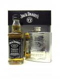 A bottle of Jack Daniels Miniature 3oz Stainless Steel Hip Flask