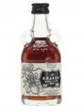 A bottle of Kraken Black Spiced Rum Miniature