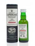 A bottle of Laphroaig Islay Single Malt Miniature 10 Year Old