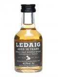 A bottle of Ledaig 10 Year Old Miniature Island Single Malt Scotch Whisky