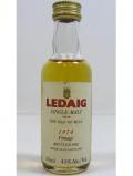 A bottle of Ledaig Islands Single Malt Miniature 1974 18 Year Old