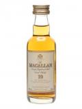 A bottle of Macallan 10 Year Old Sherry Oak / Old Presentation Miniature Speyside Whisky