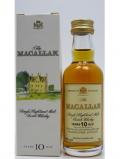 A bottle of Macallan Highland Single Malt Miniature 10 Year Old