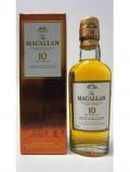 A bottle of Macallan Single Highland Malt Miniature 10 Year Old 1299