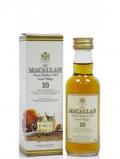 A bottle of Macallan Single Highland Malt Miniature 10 Year Old
