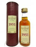 A bottle of Macallan Single Highland Malt Miniature 1951 51 Year Old