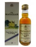 A bottle of Macallan Single Highland Malt Miniature 1977 18 Year Old