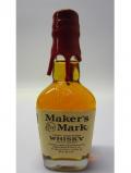 A bottle of Makers Mark Bourbon Miniature