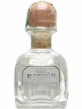A bottle of Patron Silver Tequila Miniature