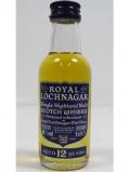 A bottle of Royal Lochnagar Single Highland Malt Miniature 12 Year Old 1616