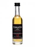 A bottle of Tomatin 12 Year Old Miniature
