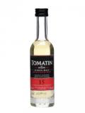 A bottle of Tomatin 15 Year Old Miniature