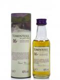 A bottle of Tomintoul Speyside Single Malt Miniature 16 Year Old