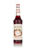 A bottle of Monin Airelles (Cranberry) Syrup