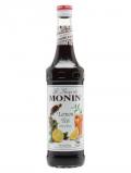 A bottle of Monin Lemon Tea Syrup