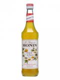 A bottle of Monin Passionfruit Syrup
