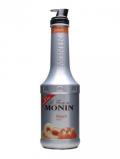 A bottle of Monin Peach Puree